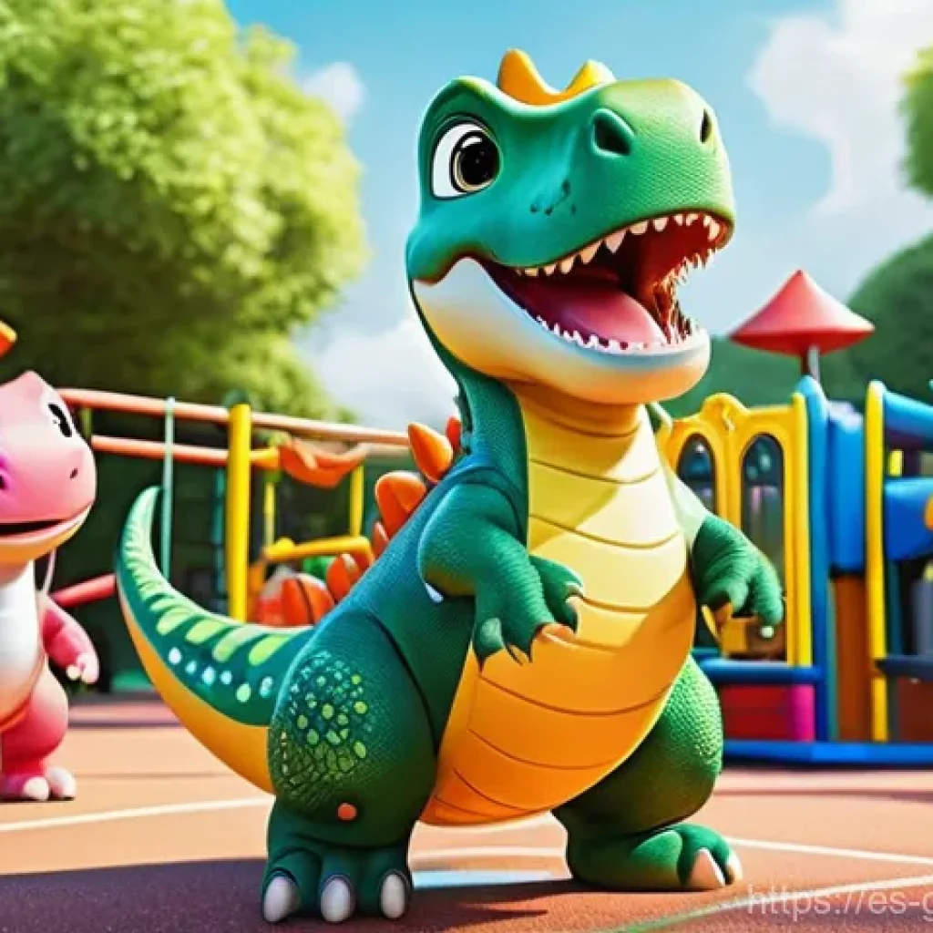 고고다이노 성우와 캐릭터 매칭 - **Vibrant Character Personalities and Joyful Interaction:**
    "A bright, cheerful, and dynamic ani...