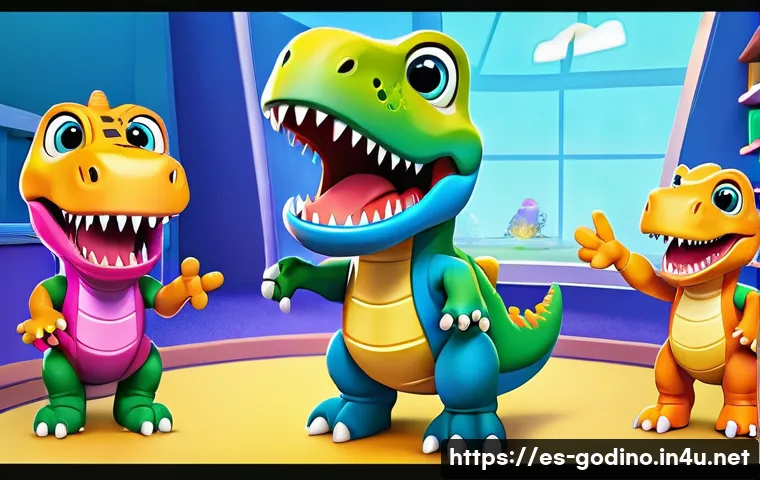 고고다이노의 SNS 마케팅 사례 - **Prompt 1: Interactive Learning Adventure with Gogo Dino**
    "A group of diverse, happy children ...